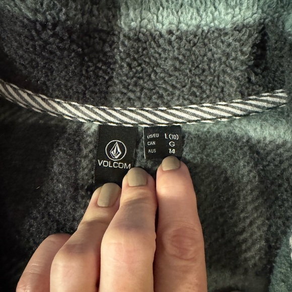 Volcom Green and Black Zip Up Sweater - Picture 4 of 7